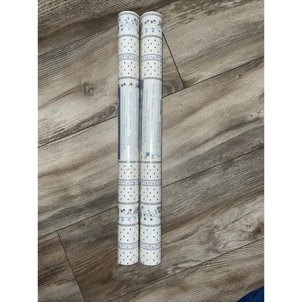 2 VTG Sunworthy Wallpaper Double Roll 55.4 sq.ft.‎ Flowers Pattern Retro